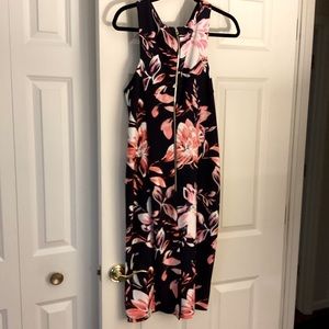 Vince Camuto Black Sleeveless Dress with Orange Floral